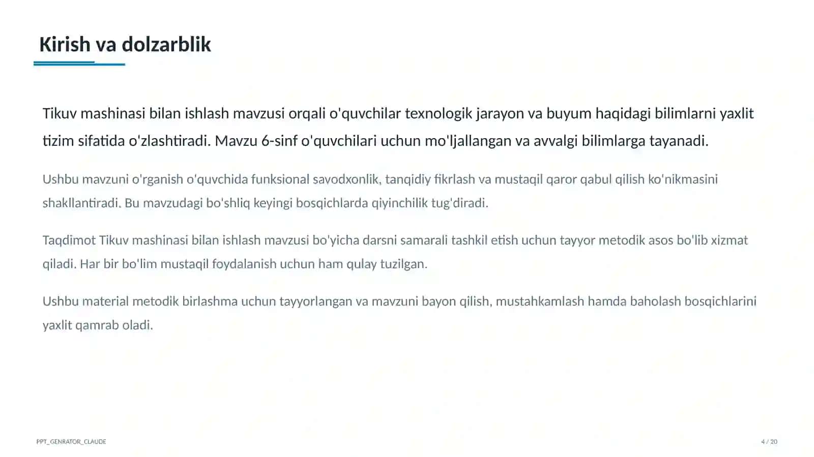 Tikuv mashinasi bilan ishlash (6-sinf) 4