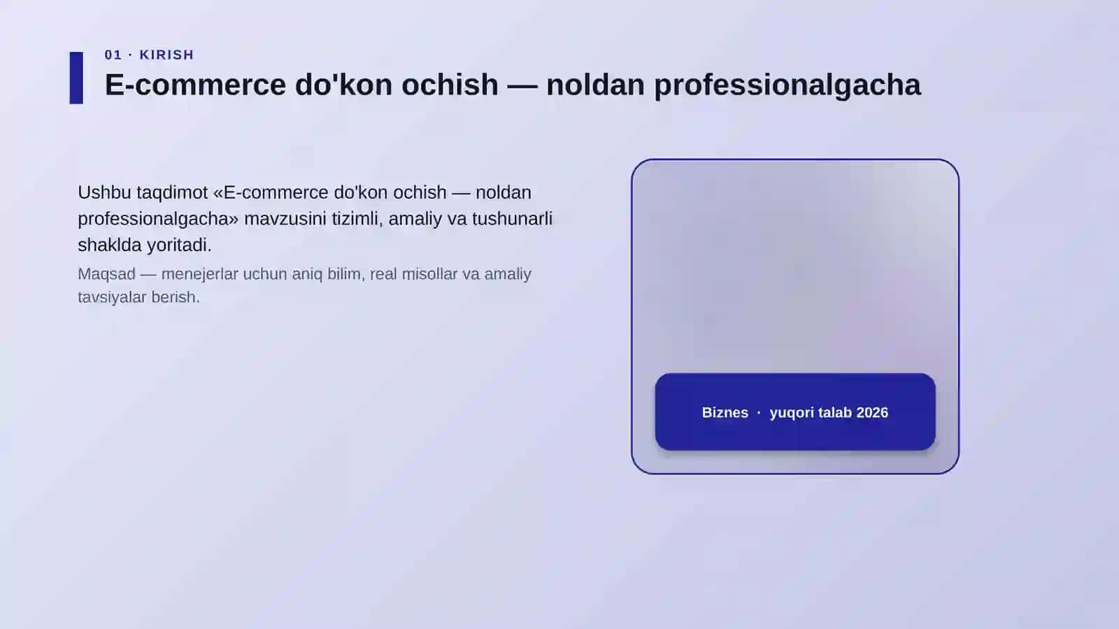 E-commerce do'kon ochish — noldan professionalgacha 4