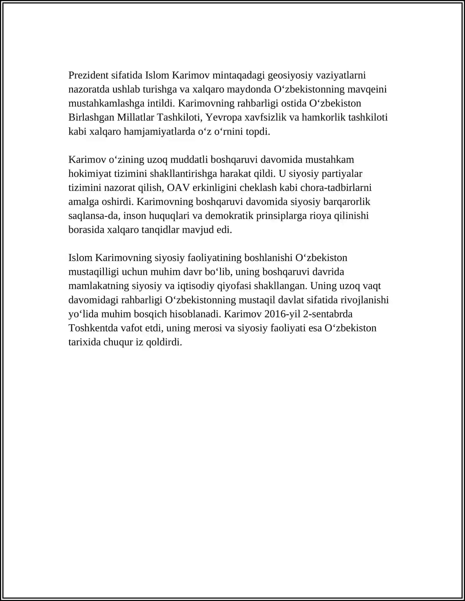 ISLOM KARIMOV.O'ZBEKISTON RAHBARI.MUSTAQILLIK DEKLARATSIYASINING QABUL QILINISHI 4