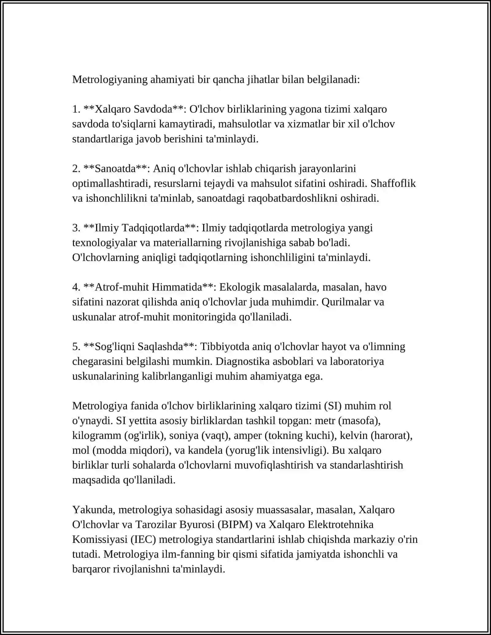 METROLOGIYA VA STANDARTLASHTIRISH FANNING OQITISH VA MAQSADLARI 4