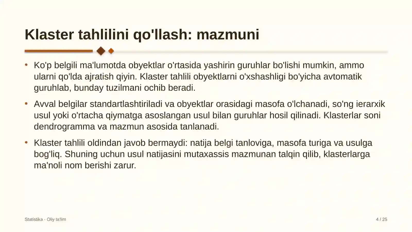 ekstremal turizmda klaster tahlilini qo'llash 8772 4