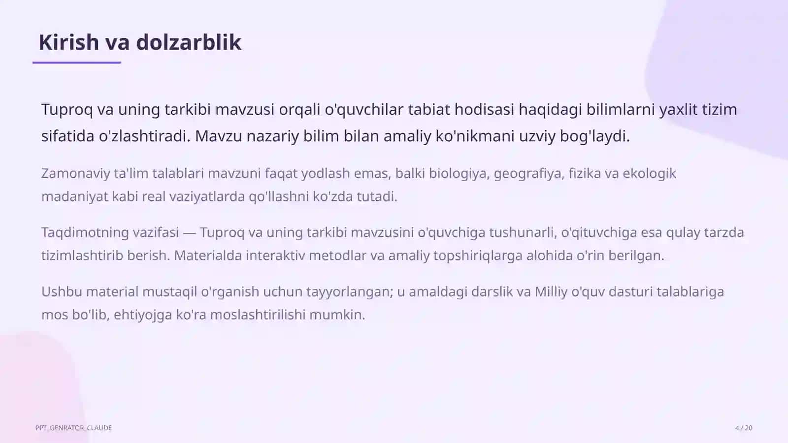 Tuproq va uning tarkibi (2-sinf) 4