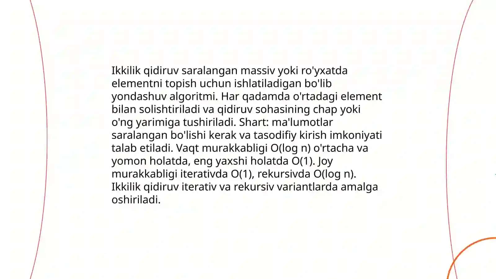 Chiziqli qidiruv (Linear search) 4