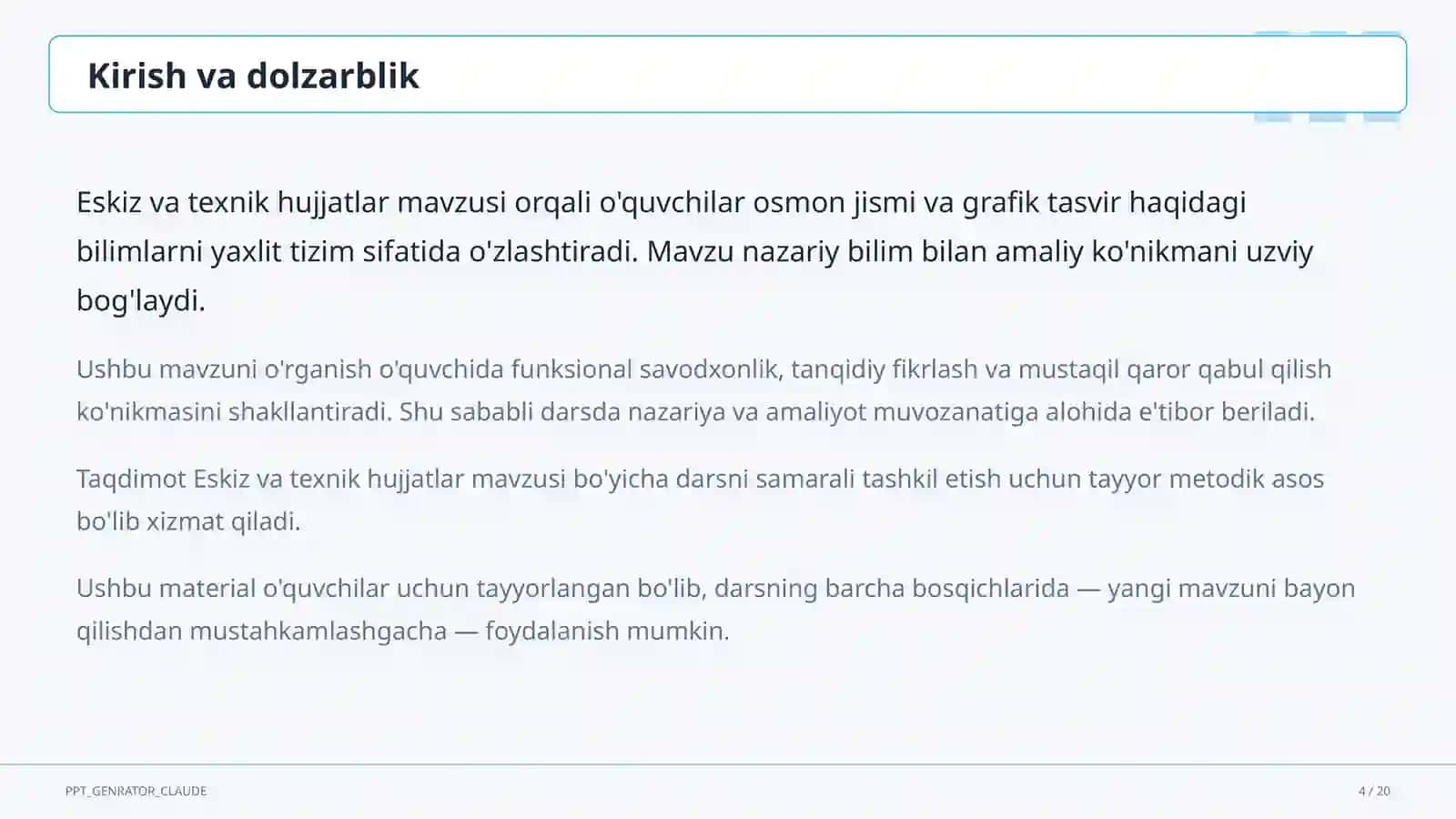 Eskiz va texnik hujjatlar (9-sinf) 4