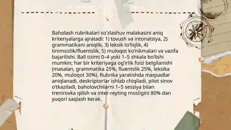 Og'zaki nutqni baholash mezonlari 4