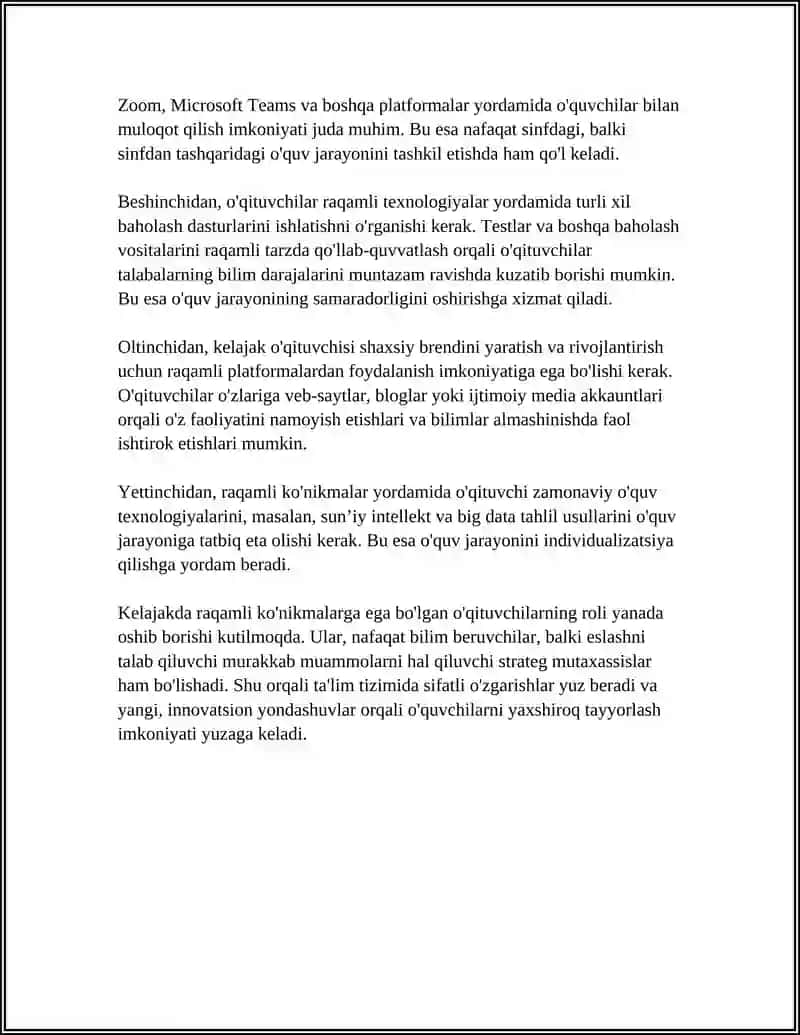 Mening Tasavurimda Kelajak O'qituvchisi 4