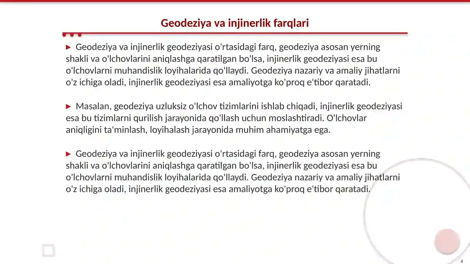 Injinerlik geodeziyasi 4
