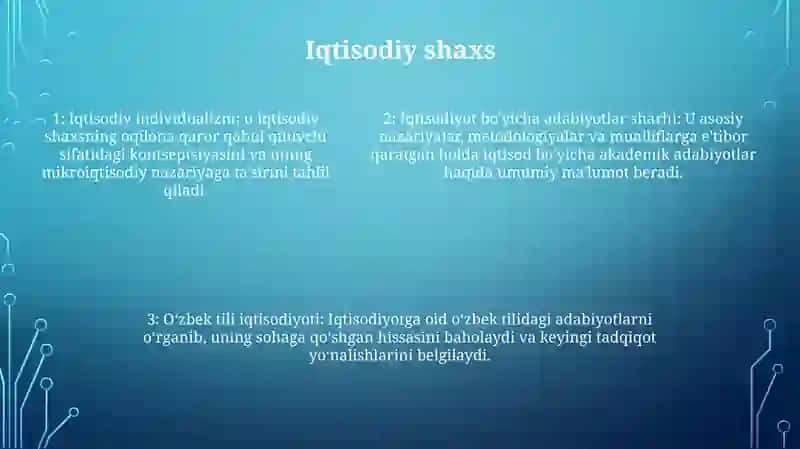 Iqtisodiyot Nazaryasi Faniga Oid Adabiyotlarni Tahlil Qilish 4