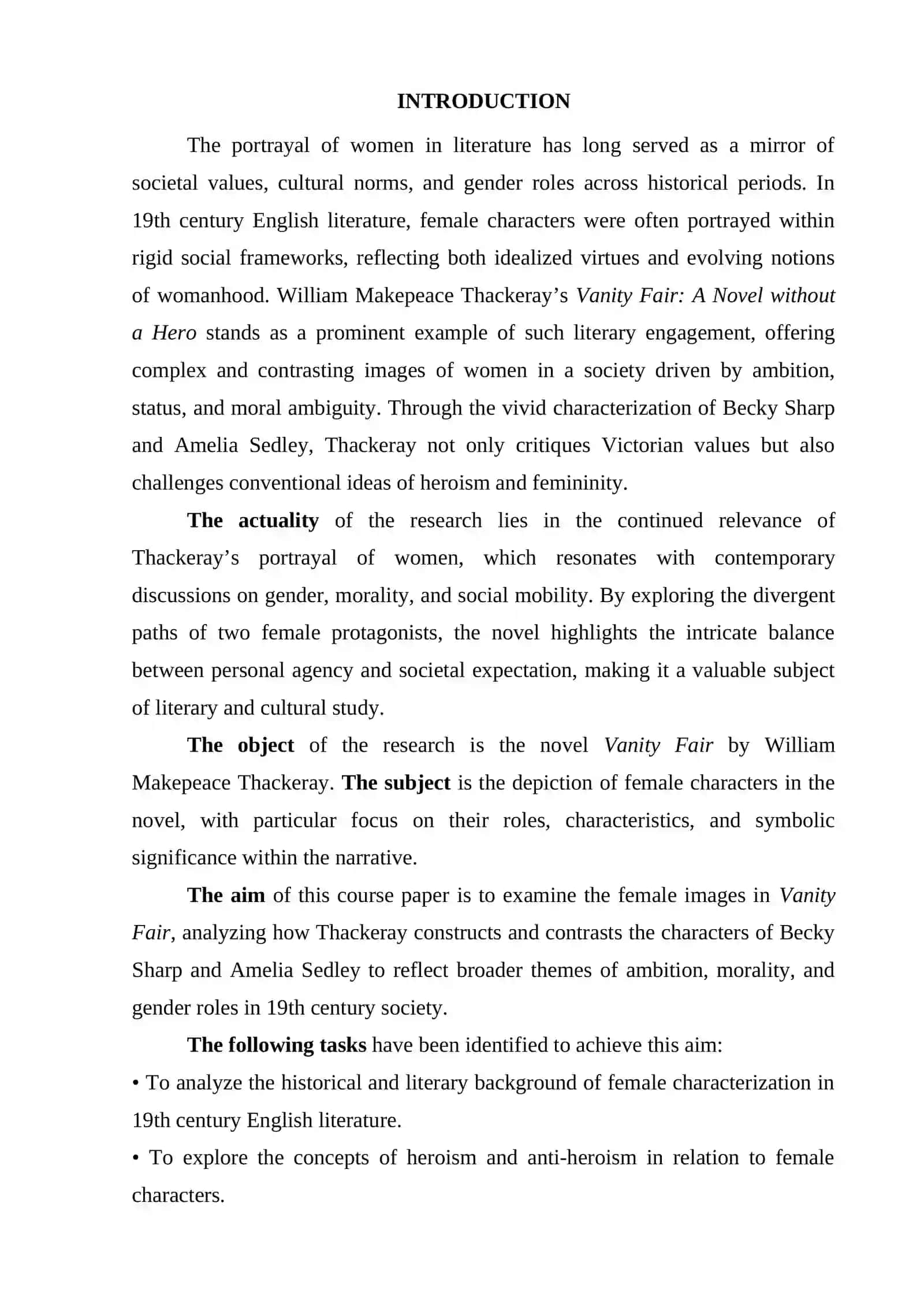 "Female images in novel of William Thackeray “Vanity Fair: A Novel without a Hero”" 4
