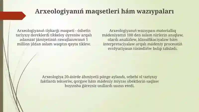 Arxeologiyaga kirisiw 4
