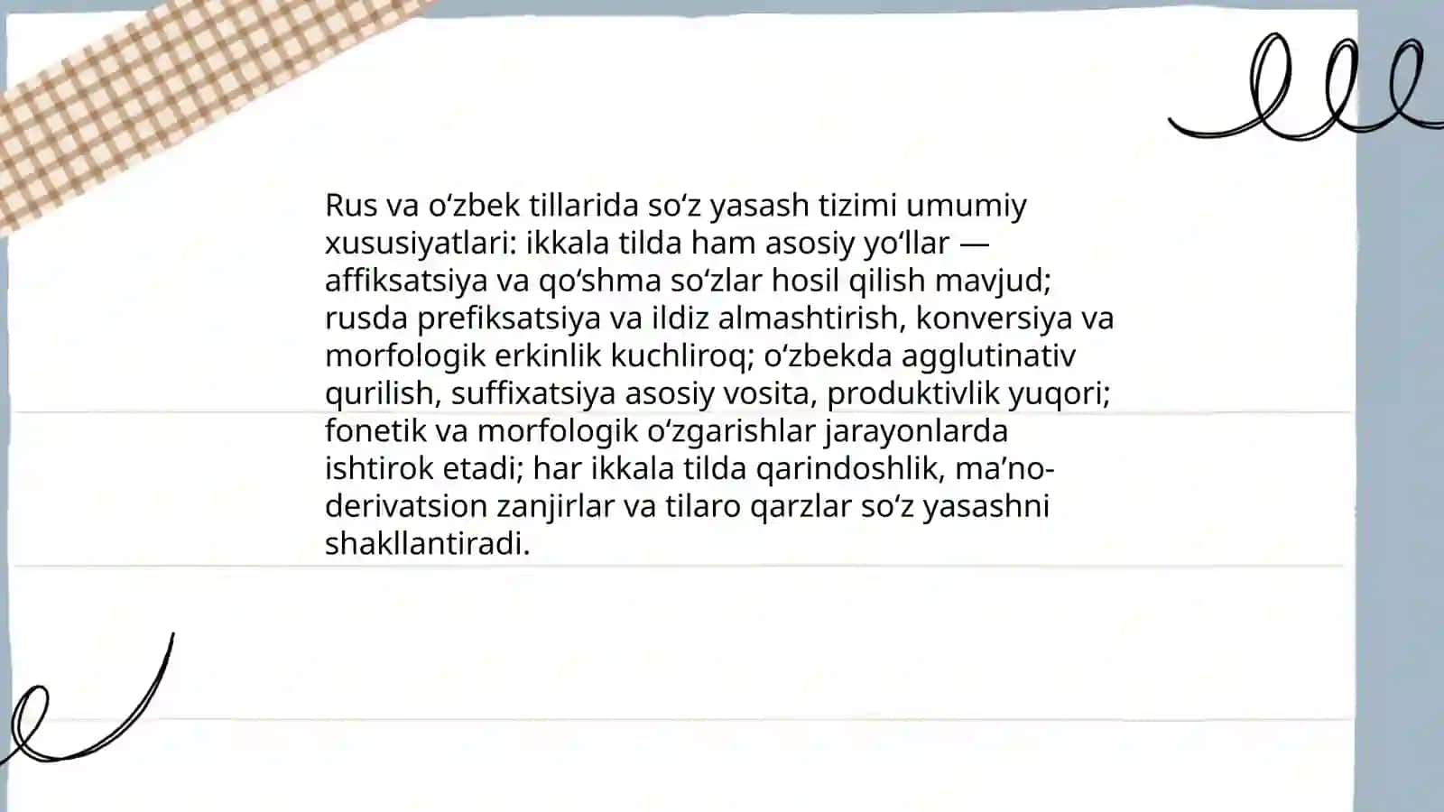 Способы образования слов. Общая характеристика системы словообразования и русском и узбекском языках 4