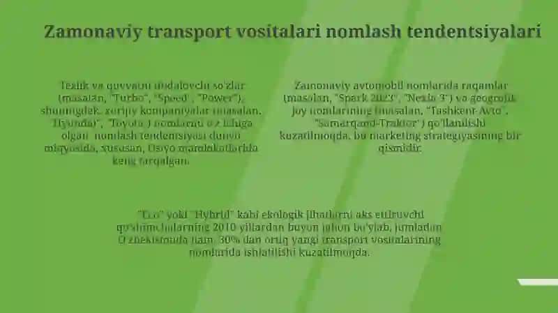 Transport vositalarining nomenklaturasi 4