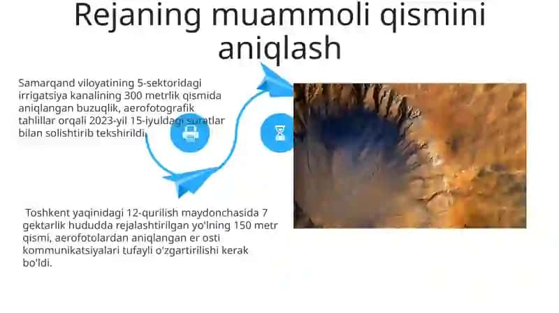 Toshkent shahridagi 10 ta binoning qurilish rejalarini tuzatishda aerofotolar yordamida 7 ta aniq xato aniqlanib 4