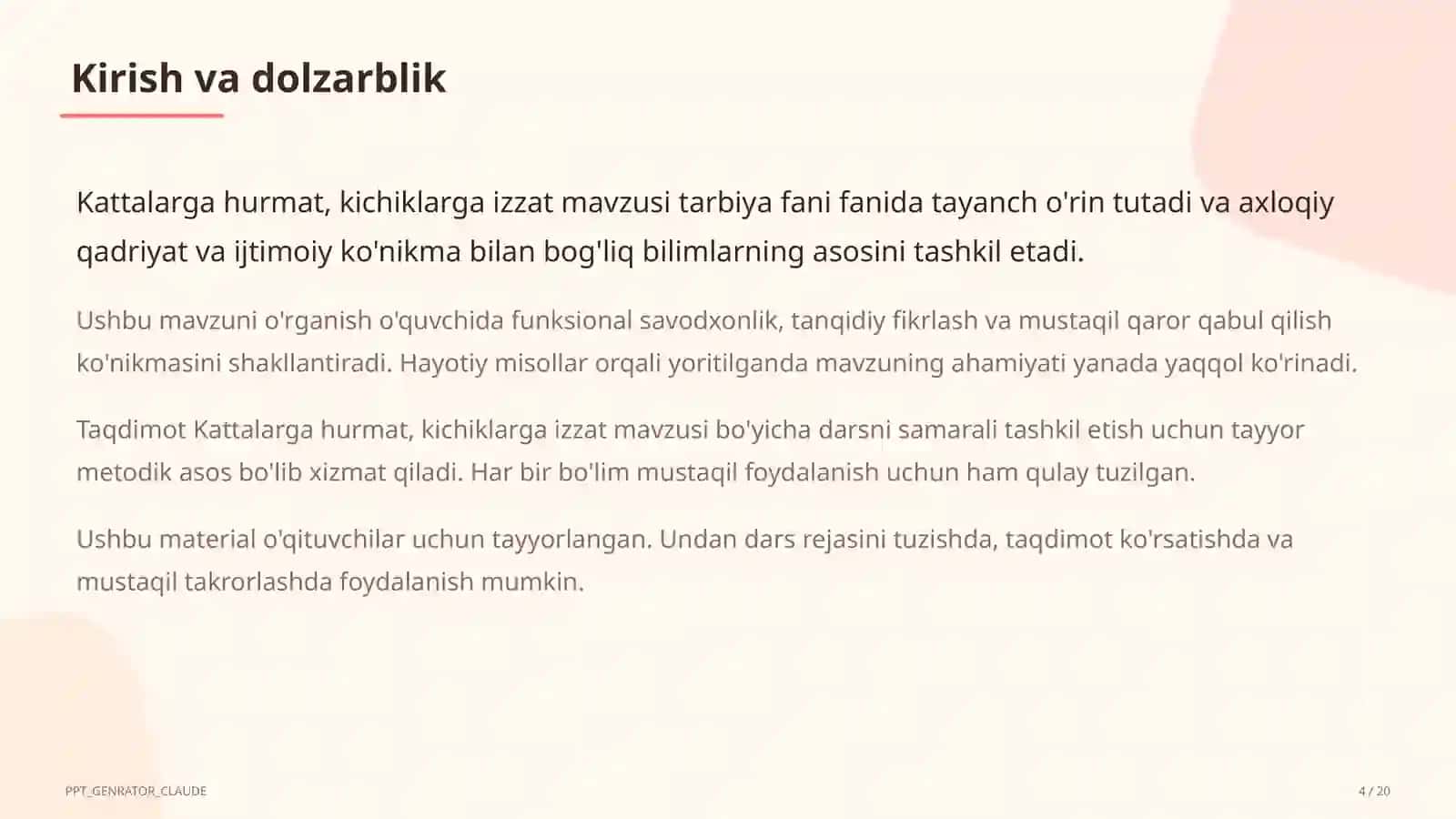 Kattalarga hurmat, kichiklarga izzat (2-sinf) 4