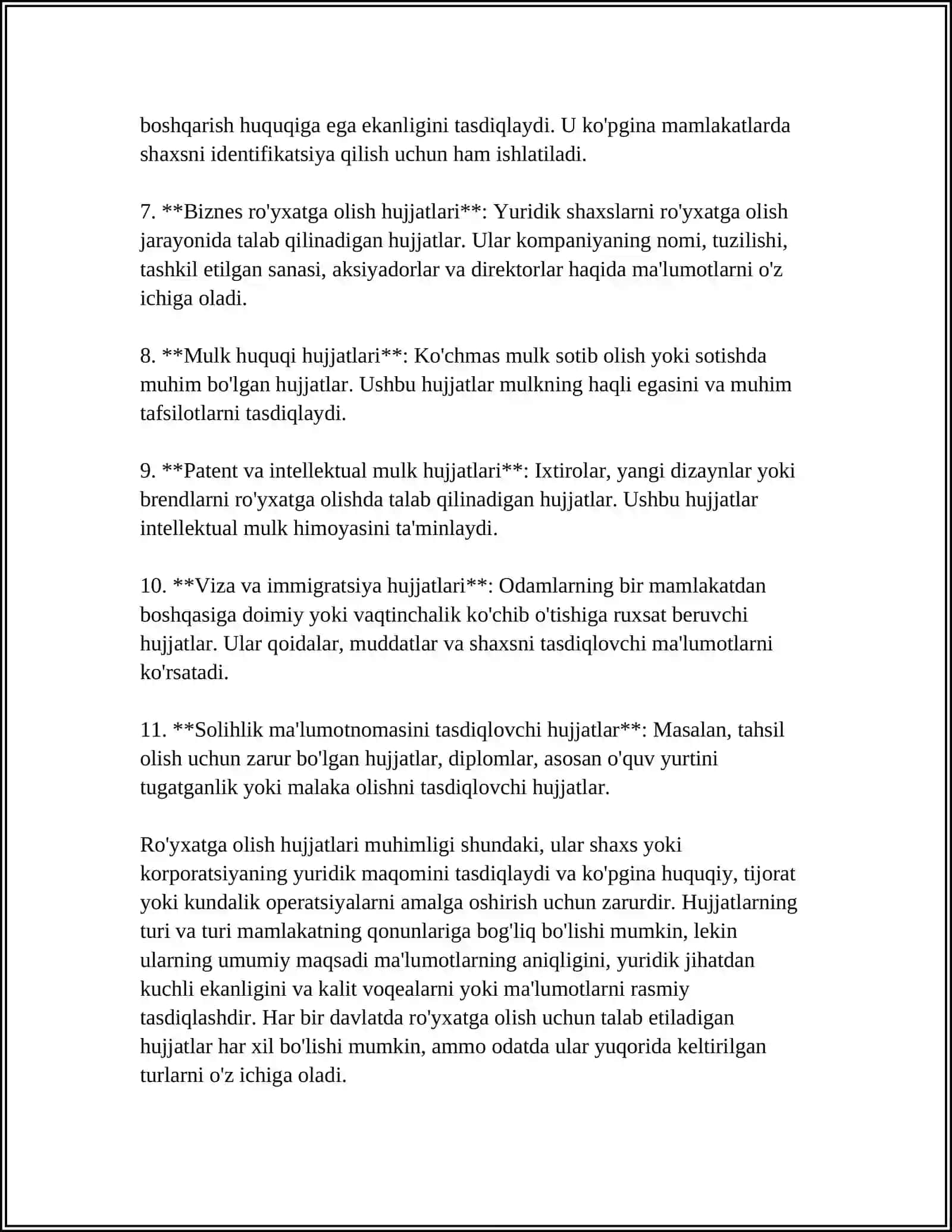 RO‘YXATGA OLISH XUJJATLARINI TO'PLASH VA ULARNI YURITISH USLUBIYATI BILAN TANISHISH 4