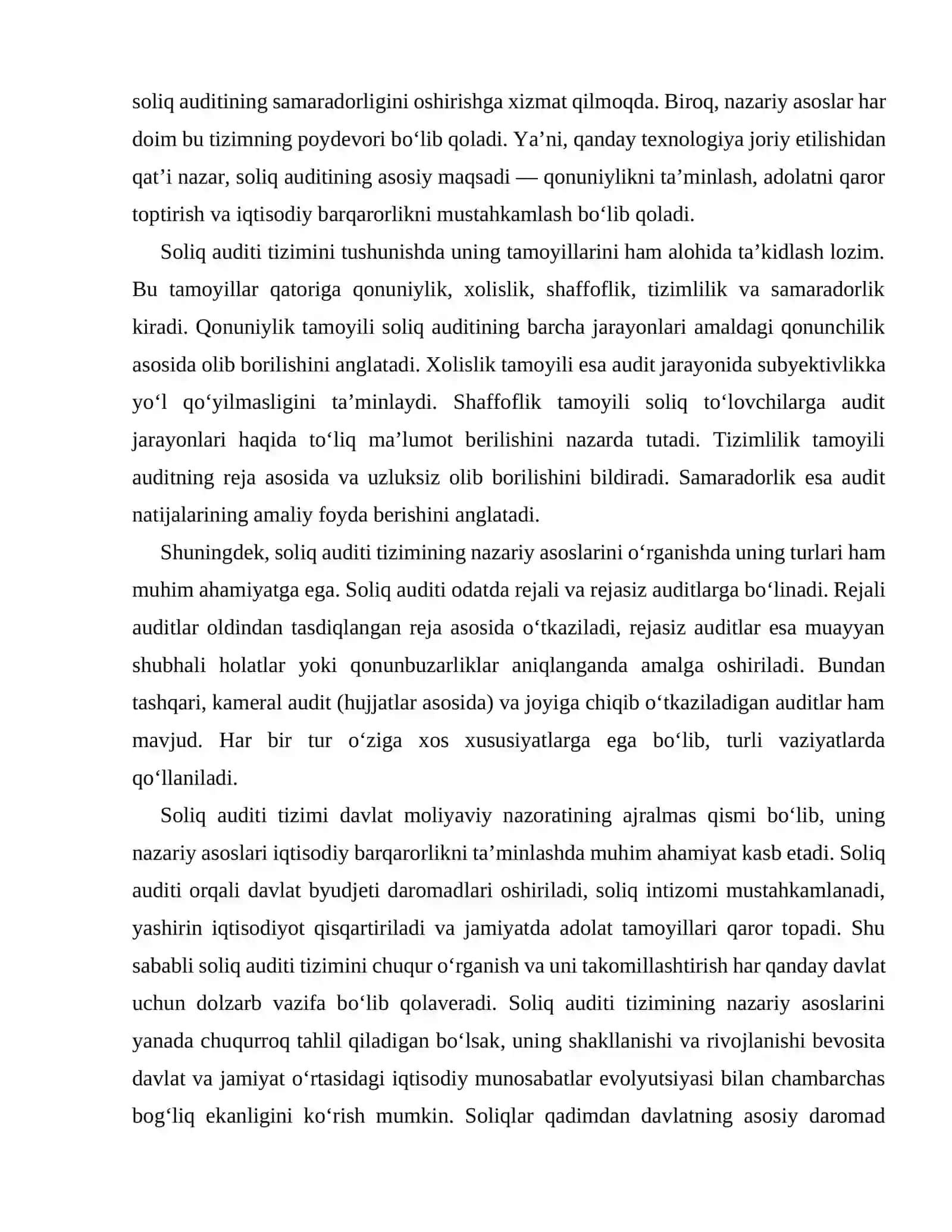Soliq auditi tizimini takomillashtirish yo‘llari 4
