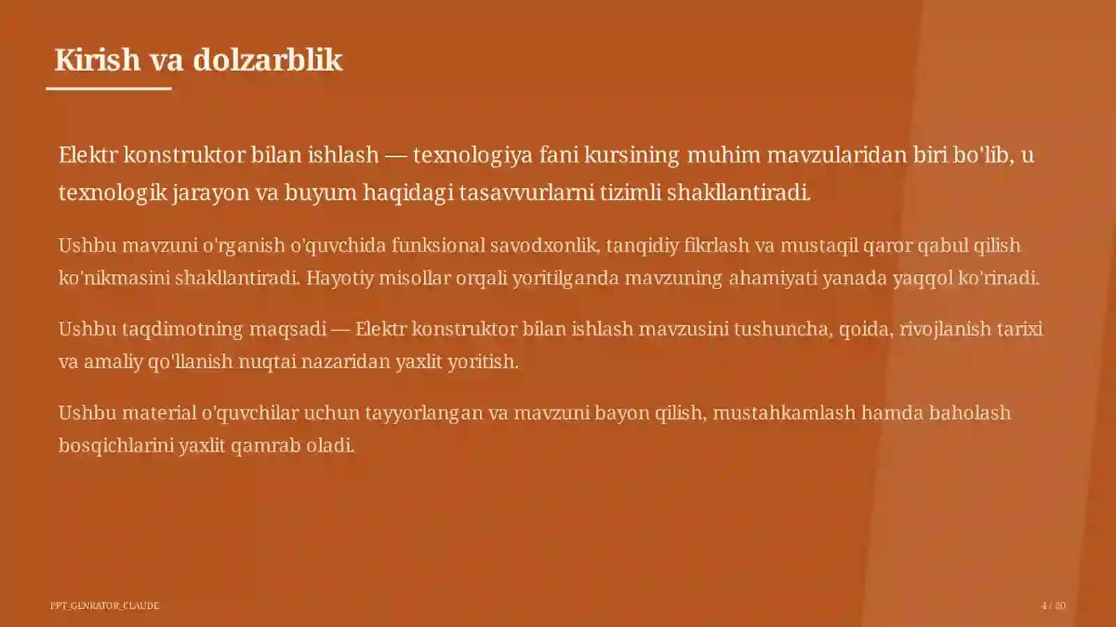 Elektr konstruktor bilan ishlash (4-sinf) 4