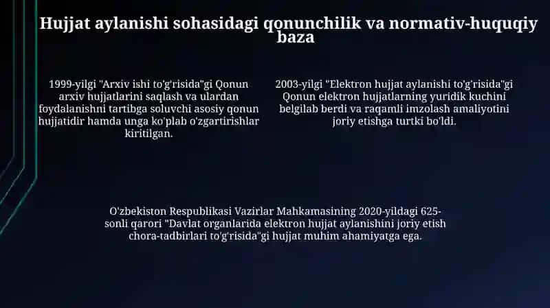 Mustaqillik yillaridagi hujjatchilik tizimi islohotlari 4