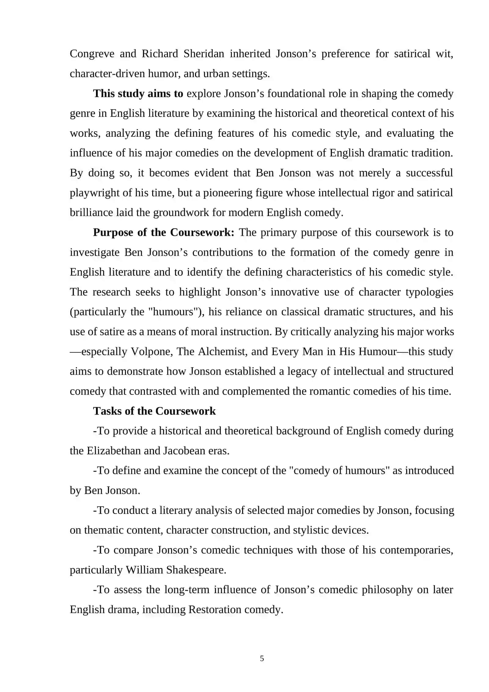 BEN JONSON AS A FOUNDER OF COMEDY GENRE IN ENGLISH LITERATURE 4