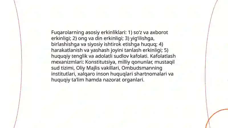 Yangi O‘zbekistonda inson haq-huquqlar va erkinliklari kafolatining yaratilishi 4