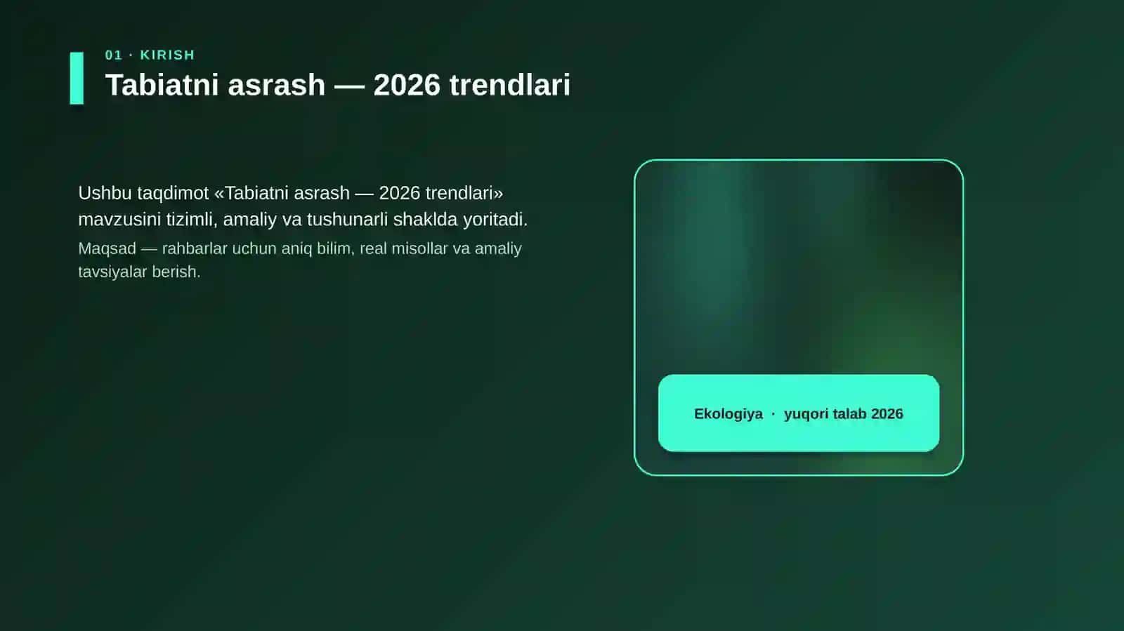 Tabiatni asrash — 2026 trendlari 4