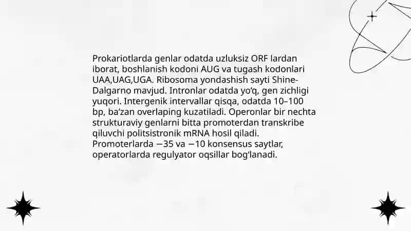 Prokariotlarda gen tuzilishi 4