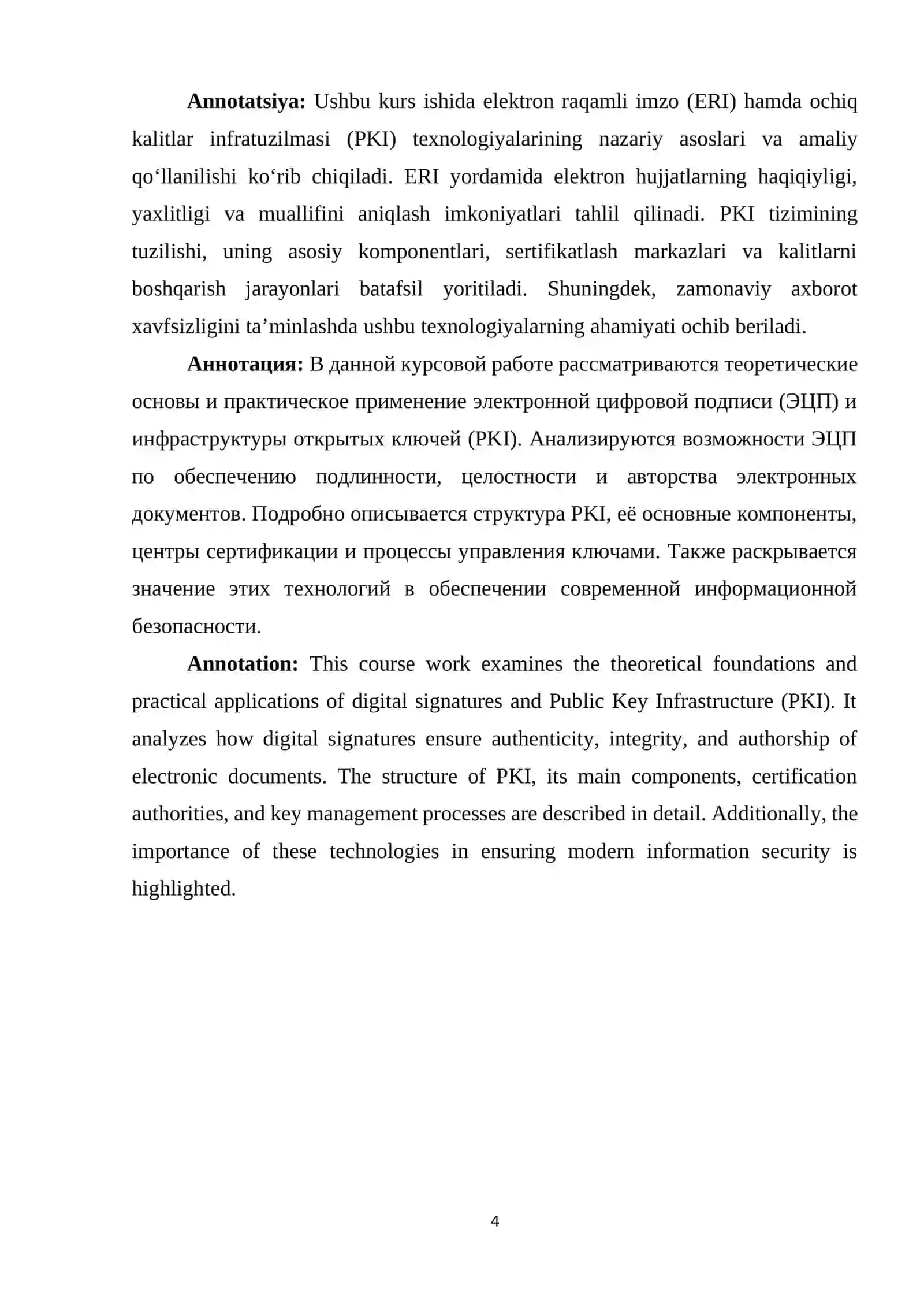 Mavzu: Elektron raqamli imzo va PKI texnologiyalari. 4