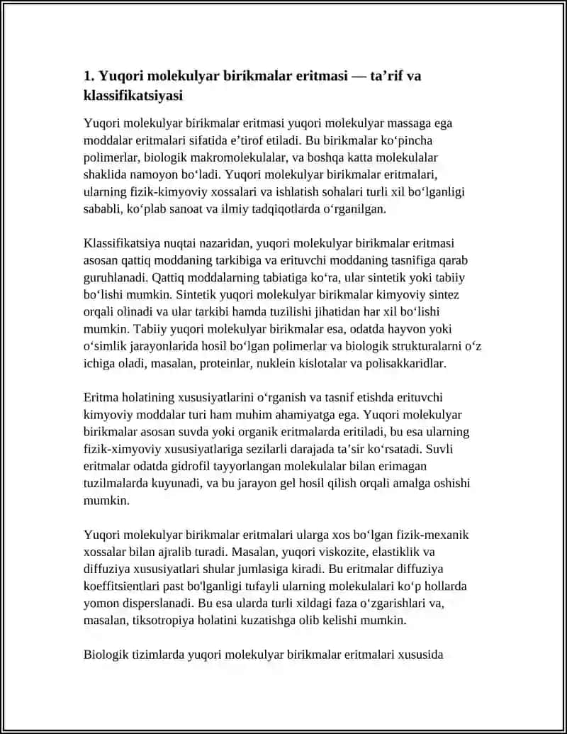 Mavzu: YUQORI MOLEKULYARBIRIKMALAR ERITMALARINING XOSSALARI. QONNING REOLOGIK XOSSALARI 4