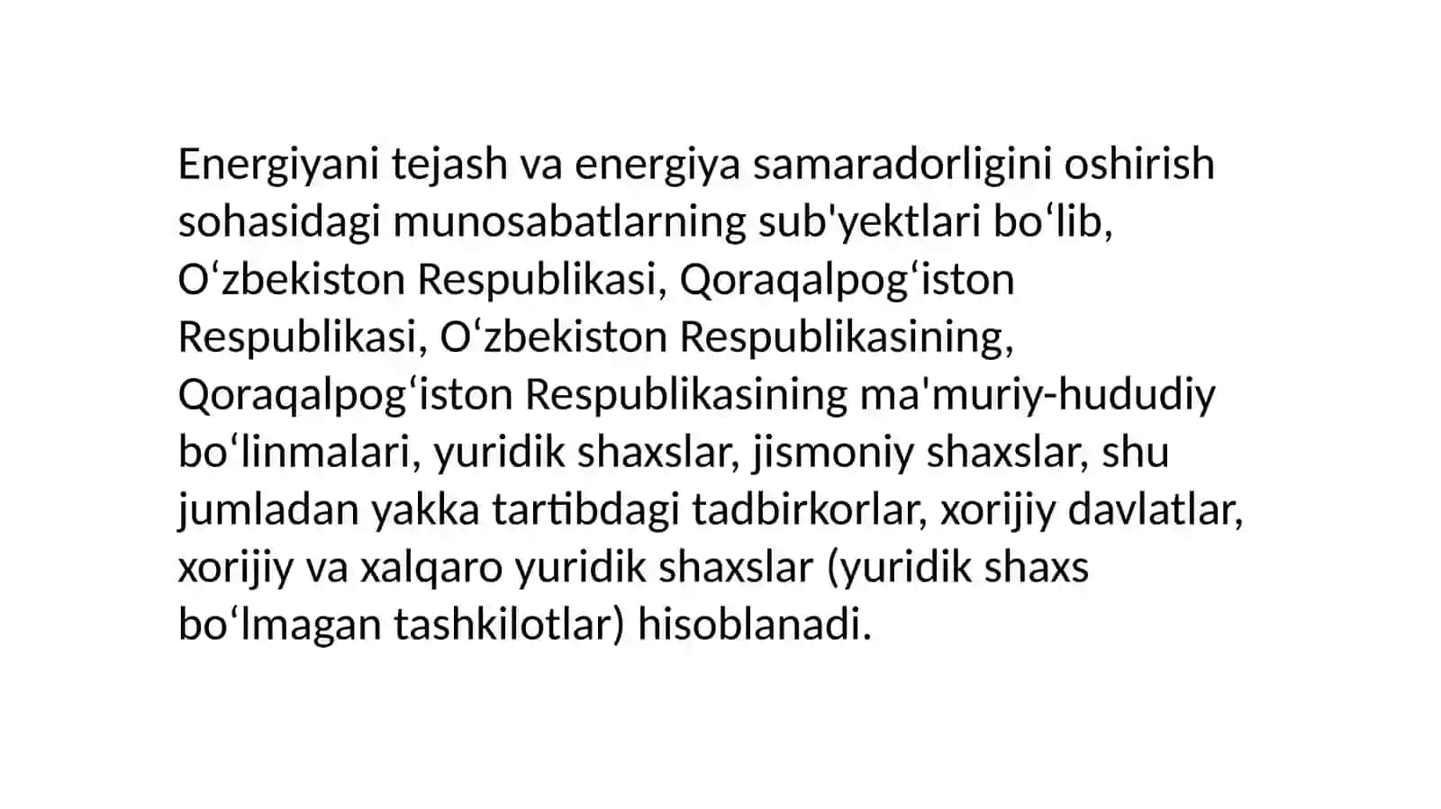 Energiyani tejash va energiya samaradorligini oshirish chet ellardagi qonunchilik 4