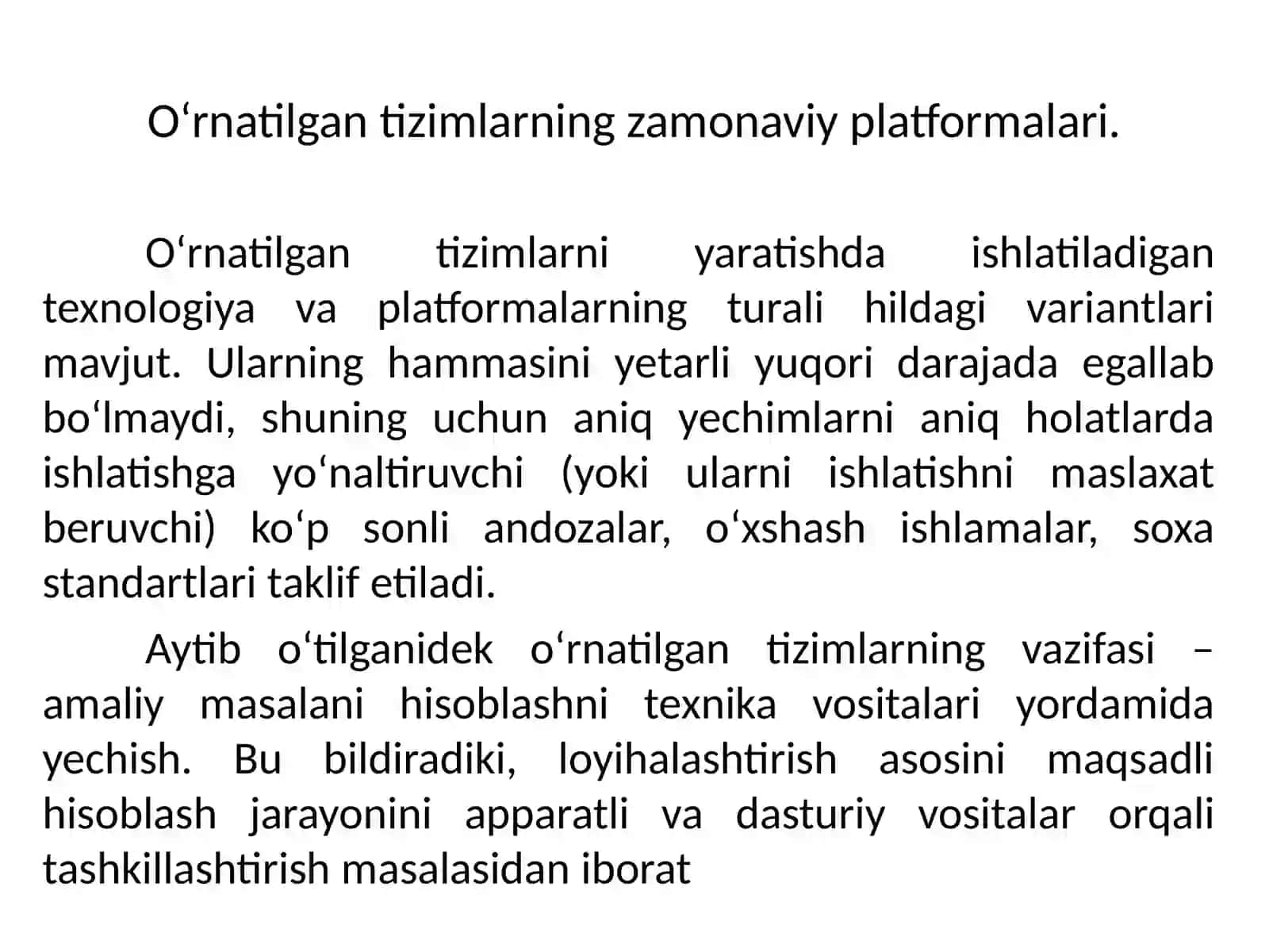 O‘rnatilgantizimlarni loyihalash va yaratish muammolari 4