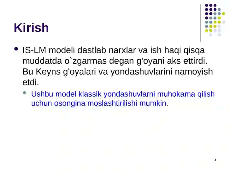 IS-LM/AD-AS Modeli 4