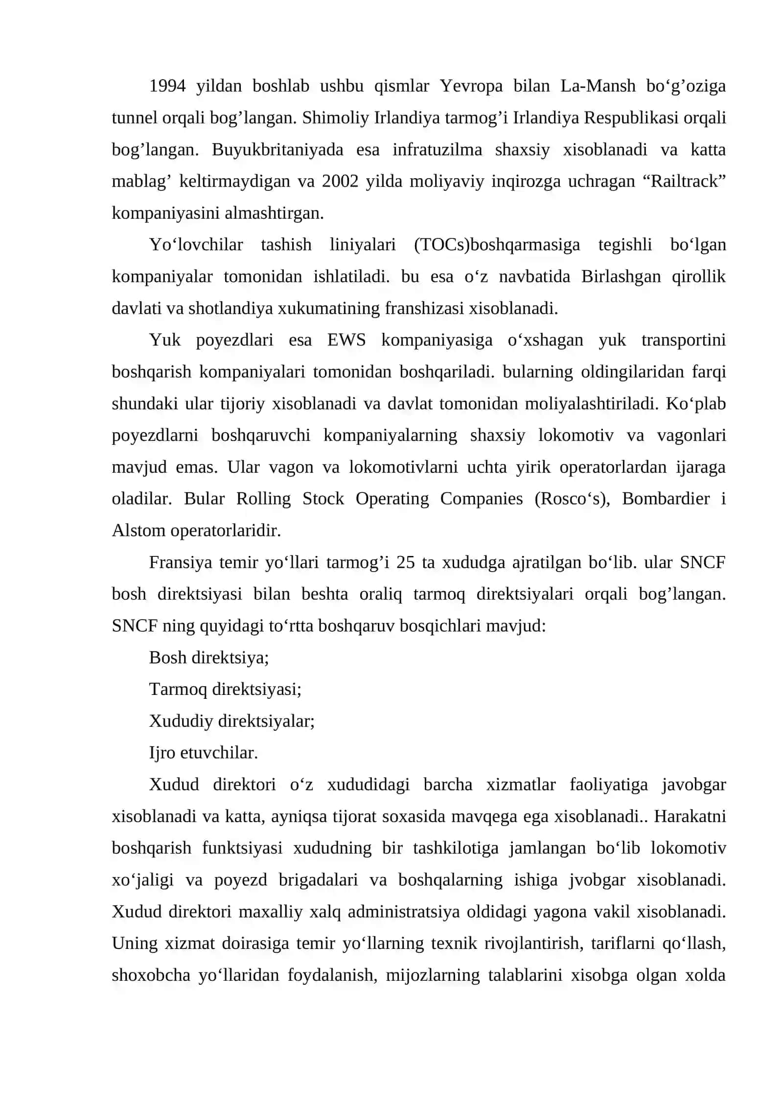 Xorijiy davlatlar temir yo‘llari tuzilmasi va vazifasi 4