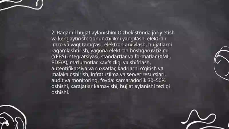 Hujjatchilikning Takomillashuvi 4