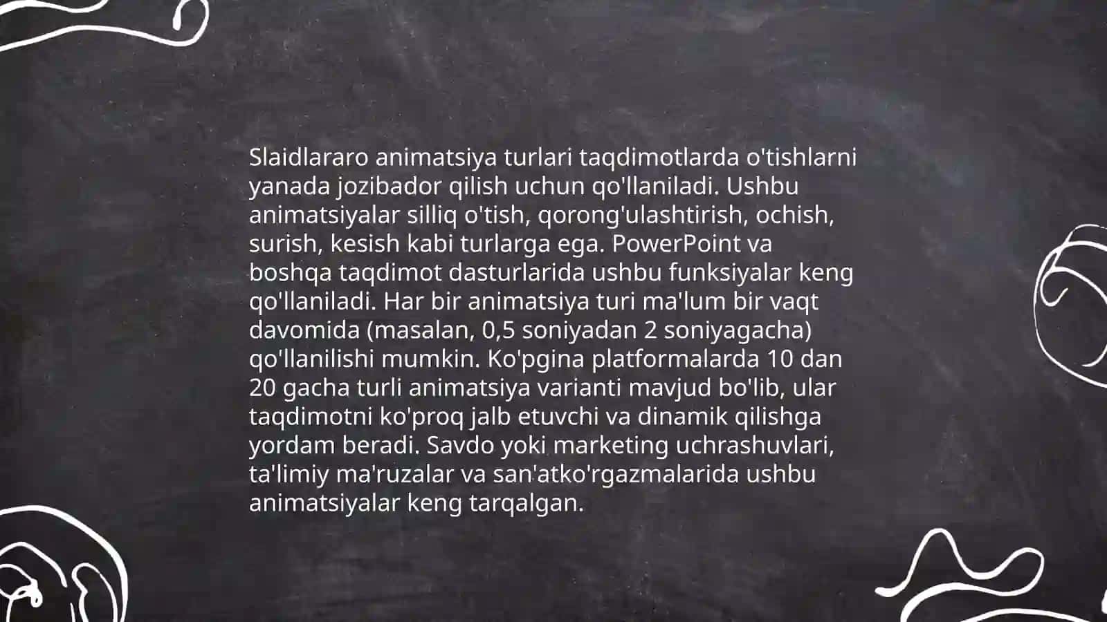 Animatsiya effektlari. Taqdimot namoyishini boshqarish 4