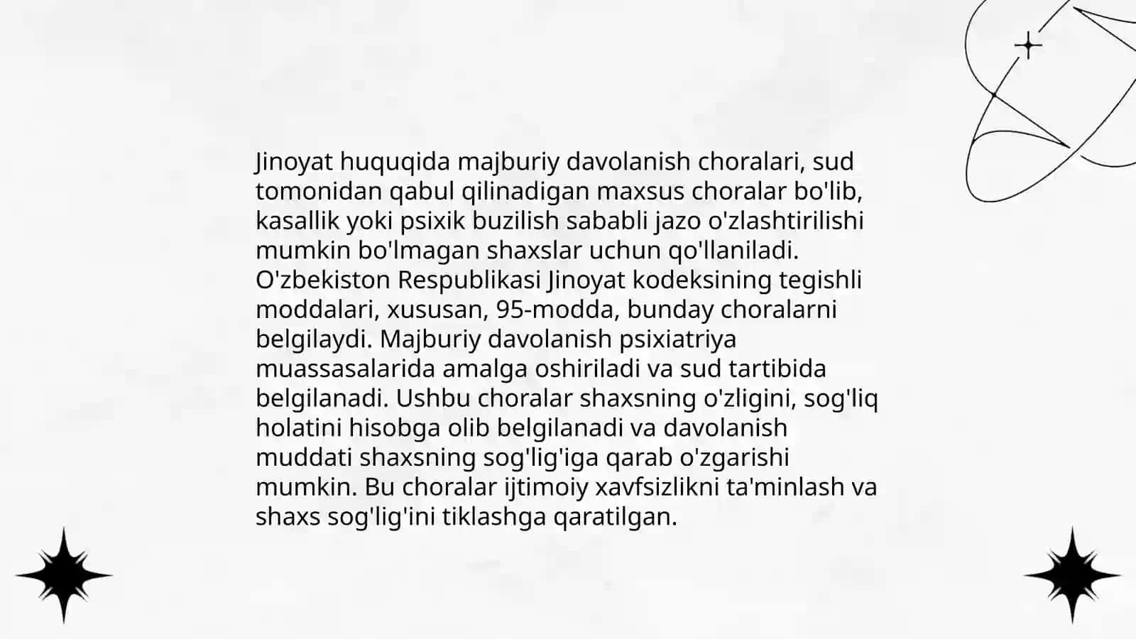 Jinoyat huquqida kuzatuv kuchaytirilgan ruhiy kasalliklar shifoxonasoda majburiy davolanish 4