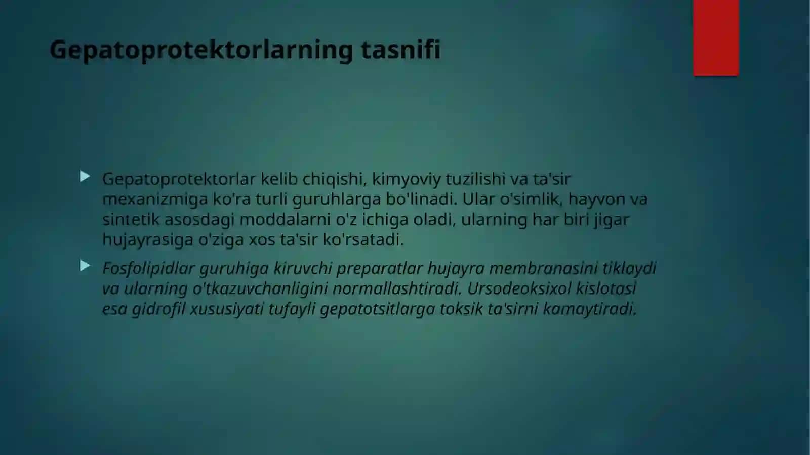 Gepatotrop va o‘t haydovchi dori vositalarining klinik farmakologiyasi 4