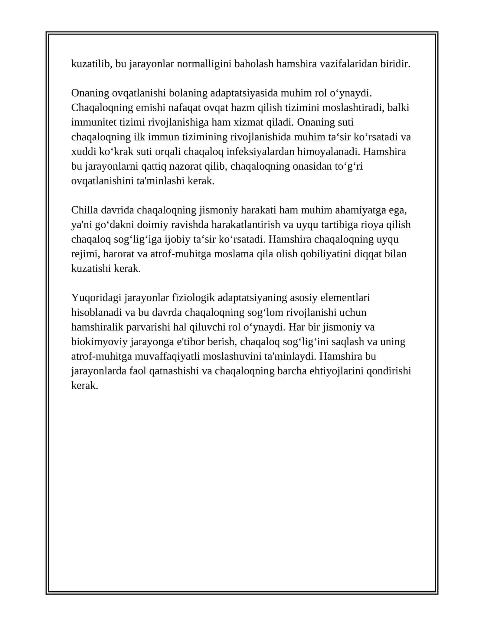 CHILLA DAVRI FIZIALOGIYASI VA PATALOGIYASIDA HAMSHIRALIK PARVARISHI 4