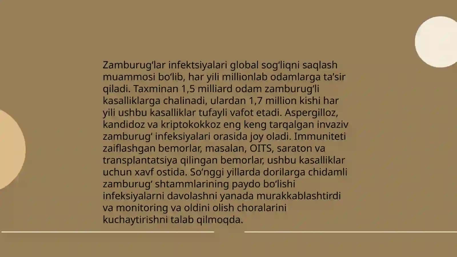 Patogen zamburugʻlar chiqaruvchi kasalliklar va ularni laboratoriya diagnostikasi 4
