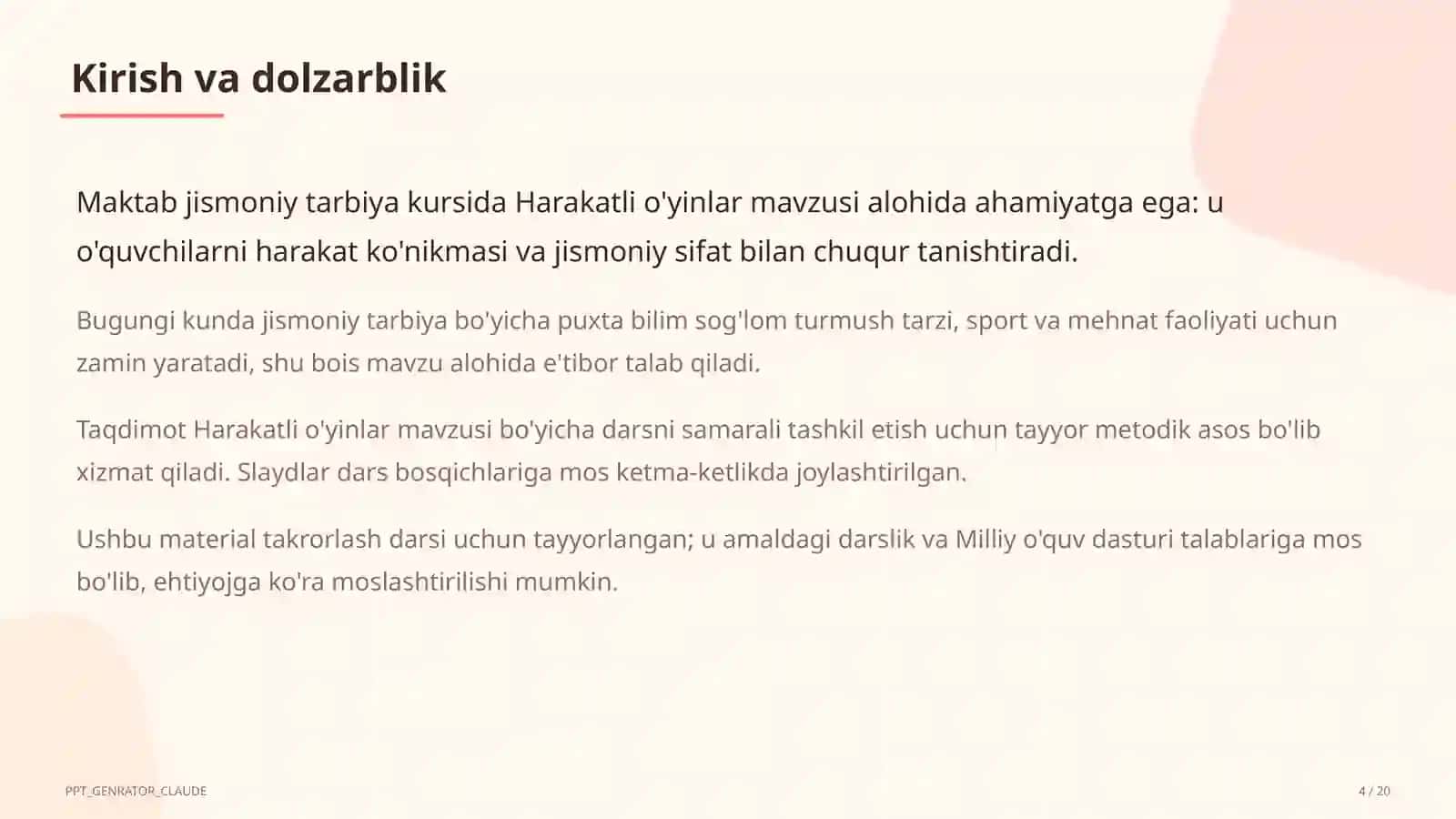 Harakatli o'yinlar (1-sinf) 4