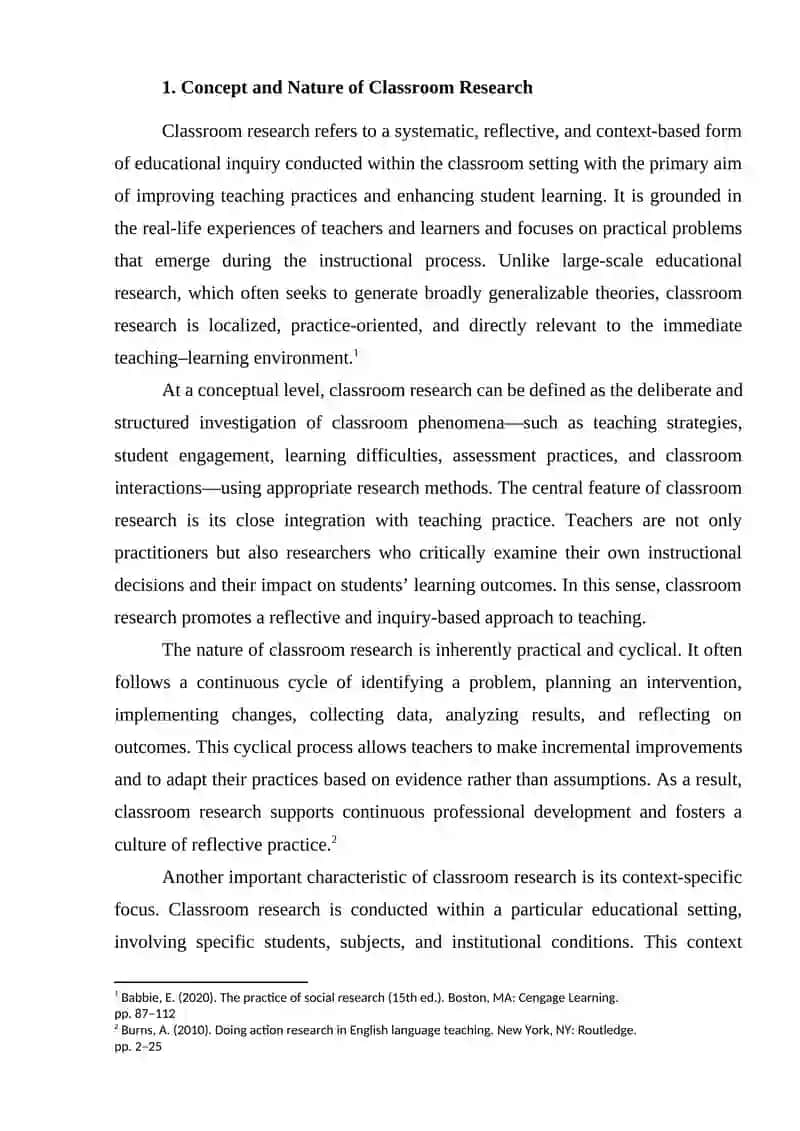 Classroom Research 4
