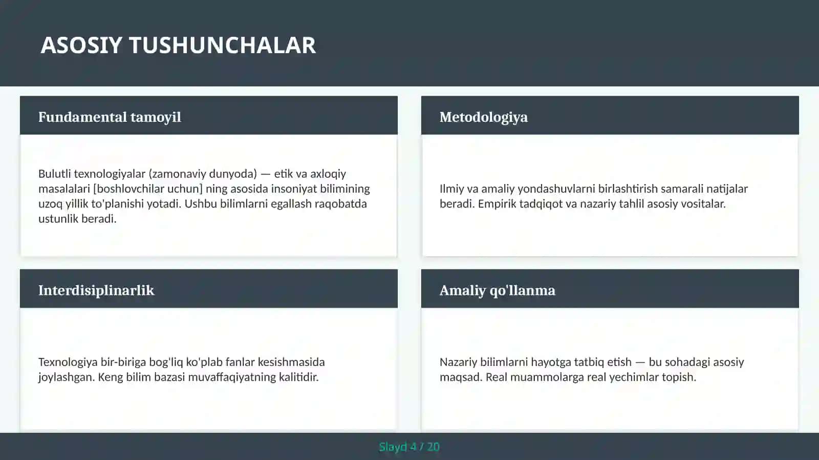 Bulutli texnologiyalar (zamonaviy dunyoda) — etik va axloqiy masalalari [boshlovchilar uchun] 4