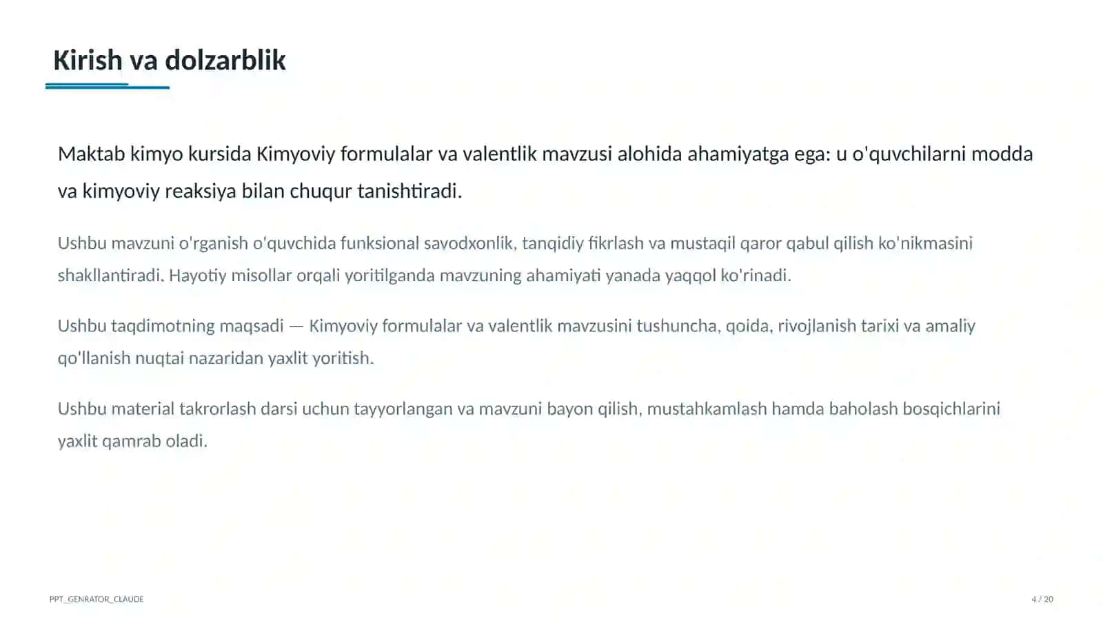 Kimyoviy formulalar va valentlik (7-sinf) 4