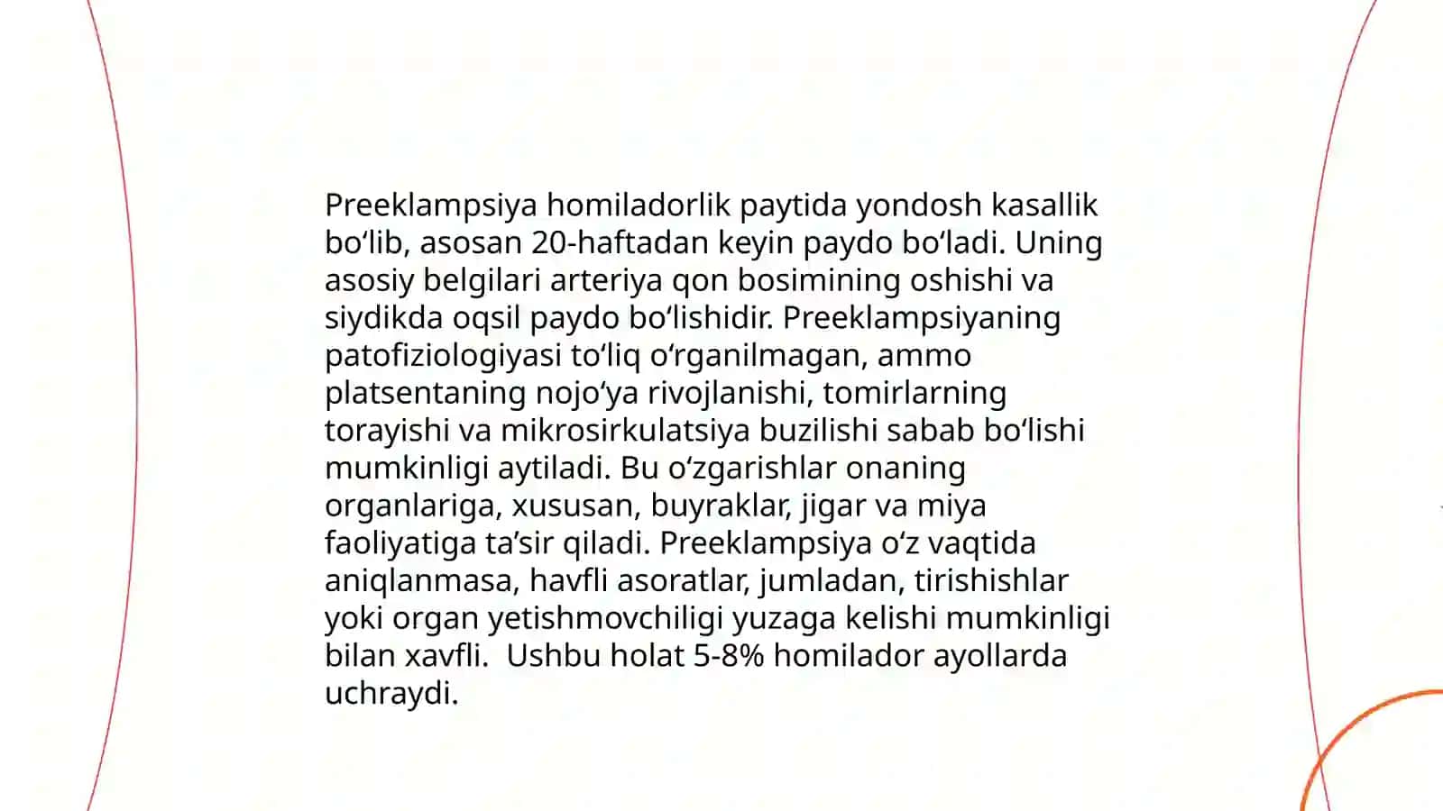 Homiladorlik davrida gipertenziv holatlar,Preeklampsiya,eklampsiya etiopatogenezi tasnifi klonikasi 4