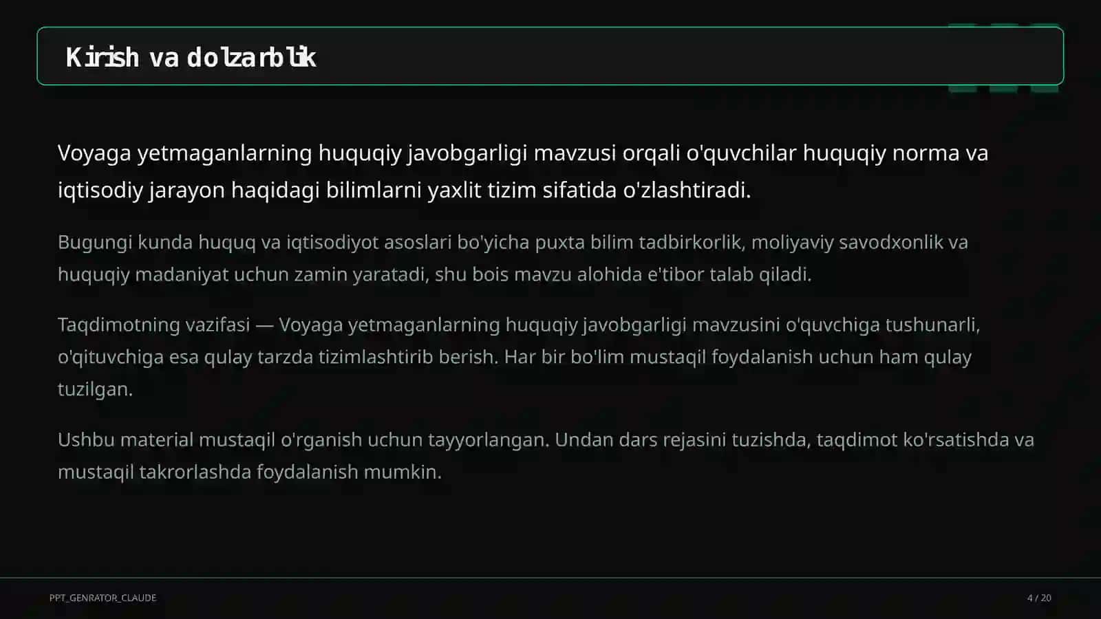 Huquq va iqtisodiyot asoslari (9–11) 4
