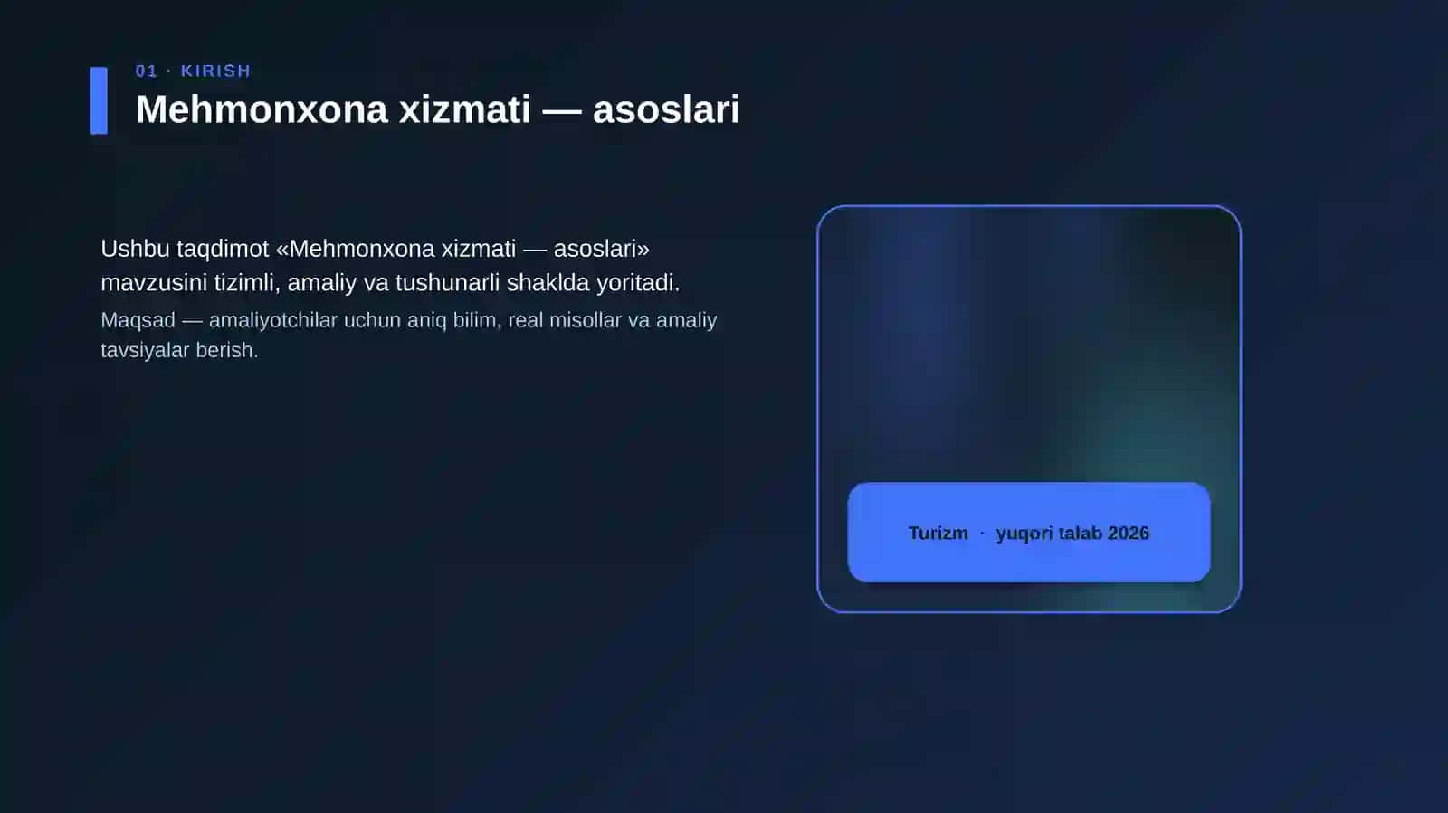 Mehmonxona xizmati — asoslari 4