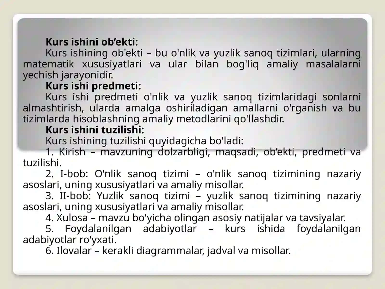 “O'nlik” va “Yuzlik” mavzusida misol va masalalar yechishni o'rgatish metodikasi 4