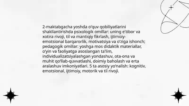 Oʻquv qobiliyatlarini rivojlantirishning yoshga bogʻliq xususiyatlari 4