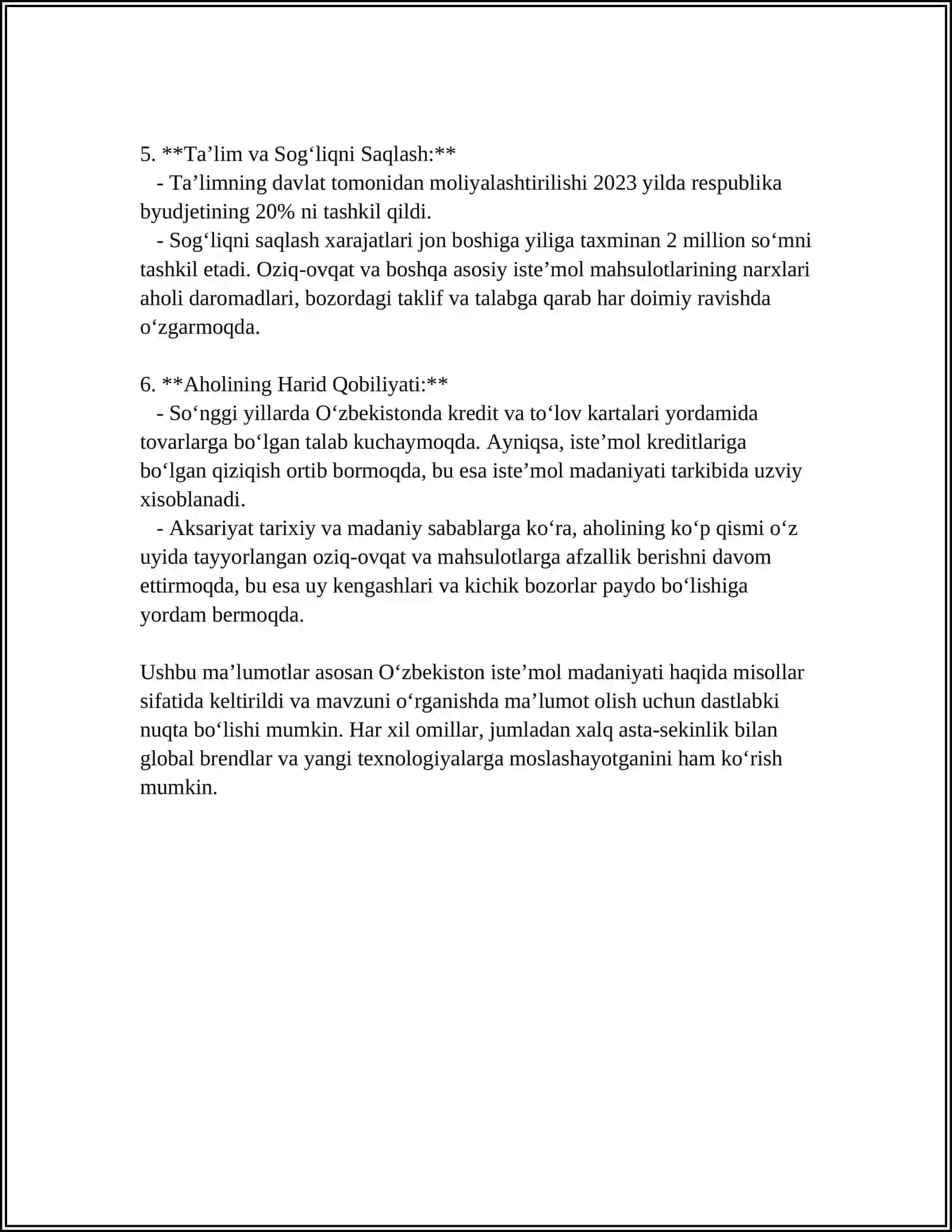 O'ZBEKISTON RESPUBLIKASIDA ISTE'MOL VA JAMG'ARISH JARAYONLARI HUSUSIYATLARI 4