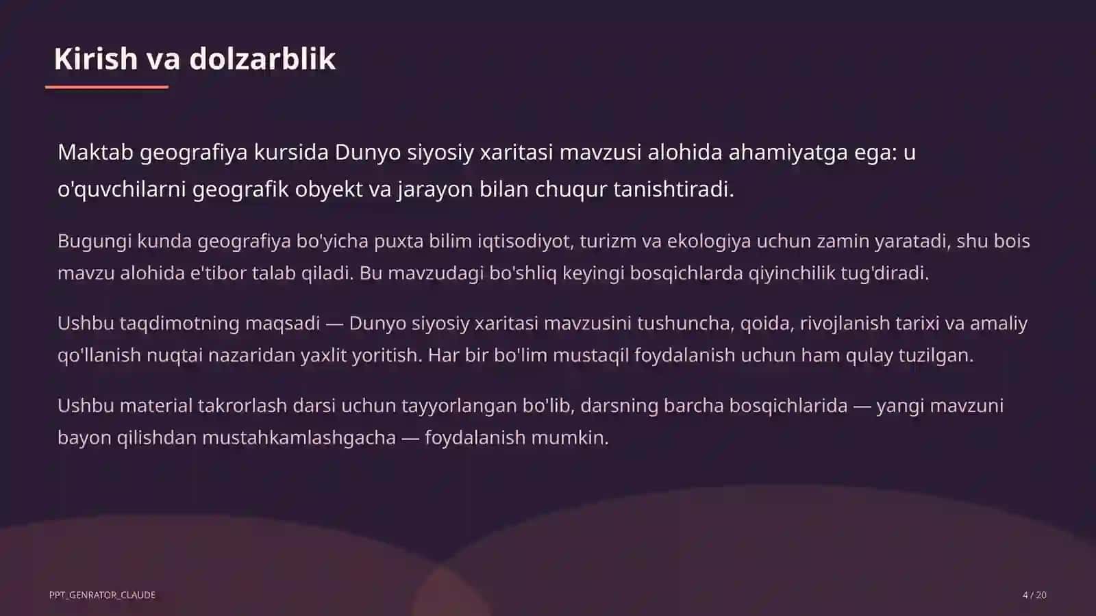 Dunyo siyosiy xaritasi (10-sinf) 4