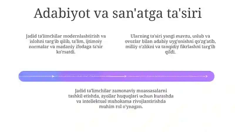 Jadid maʼrifatparvarlarning oʻlka ijtimoiy- maʼnaviy hayotida tutgan oʻrni 4